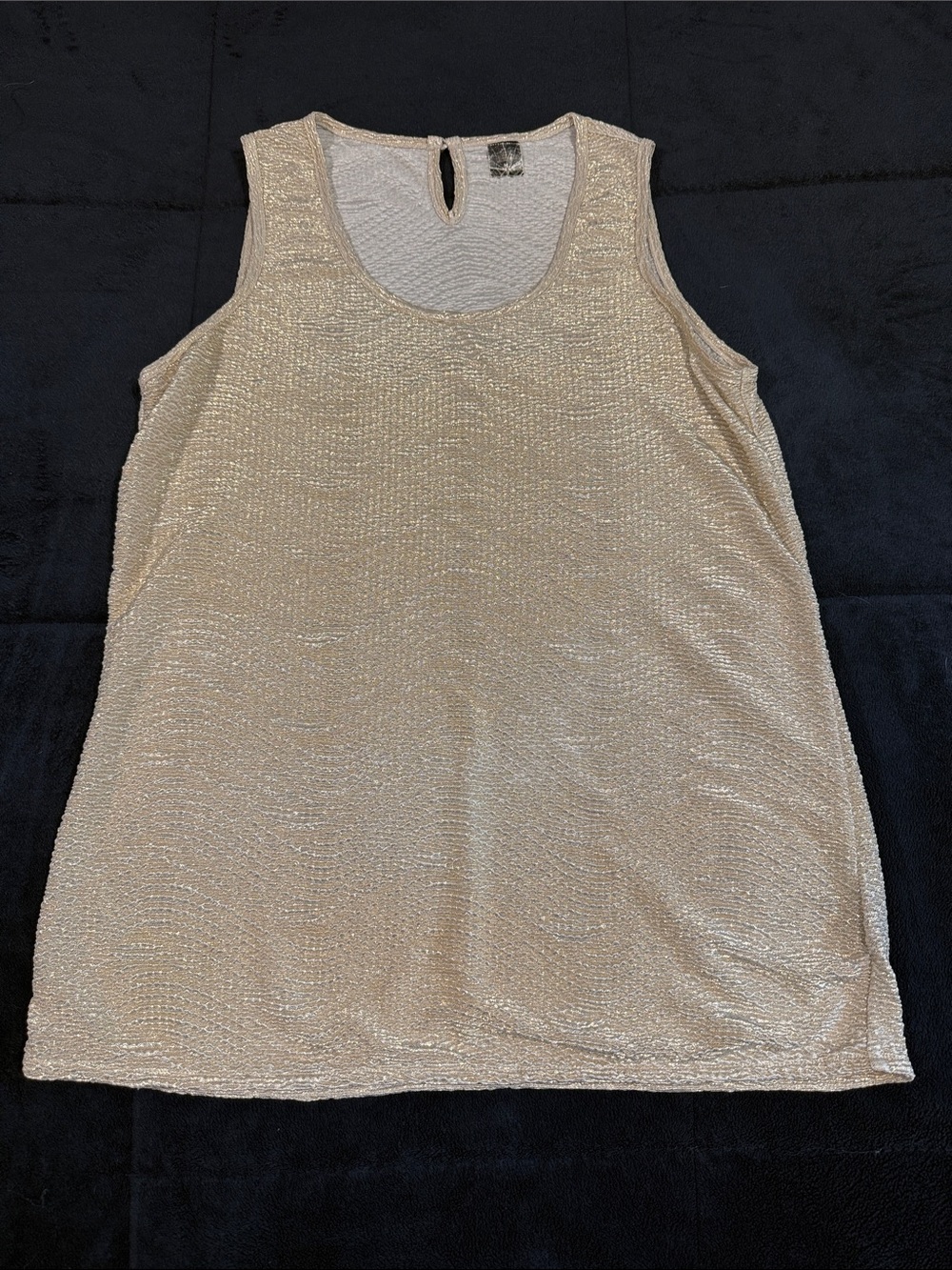Sleeveless Metallic Shimmer Tank Top - Champagne